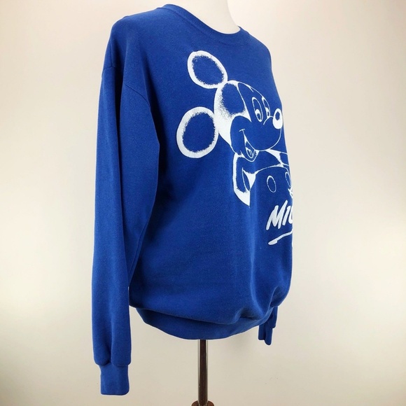 Disney Designs Mickey Mouse Blue White Sweatshirt - Picture 2 of 8